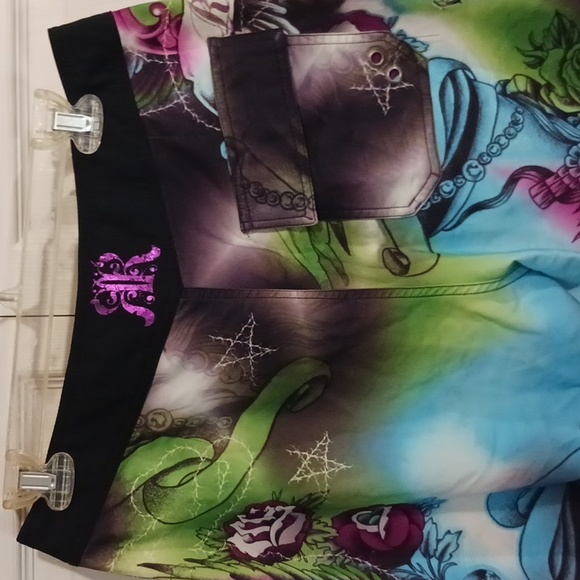 RemeteE swim trunks board shorts - 31 - goth rose print black - Picture 4 of 6